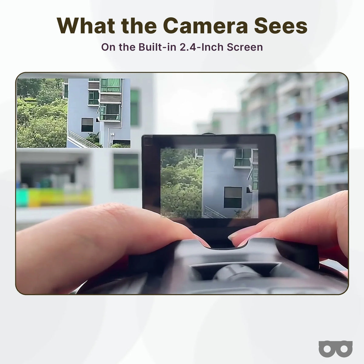 What the Camera Sees on the Built-in 2.4-Inch Screen - Zoomble 12x32 Digital Binoculars