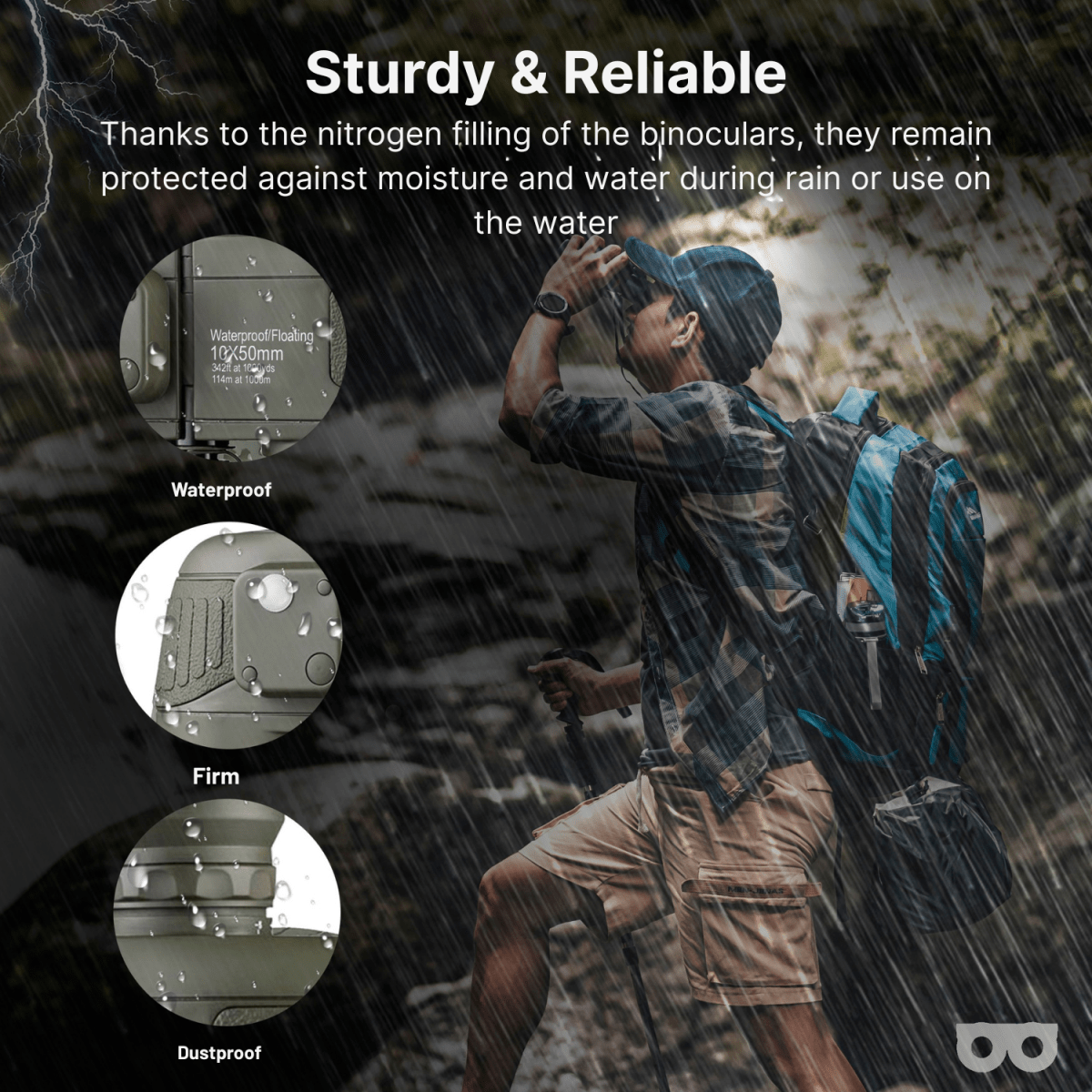 10x50 Binoculars with Rangefinder - Zoomble