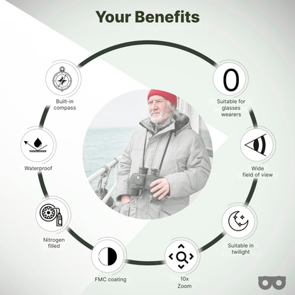 10x50 Binoculars with Rangefinder - Zoomble