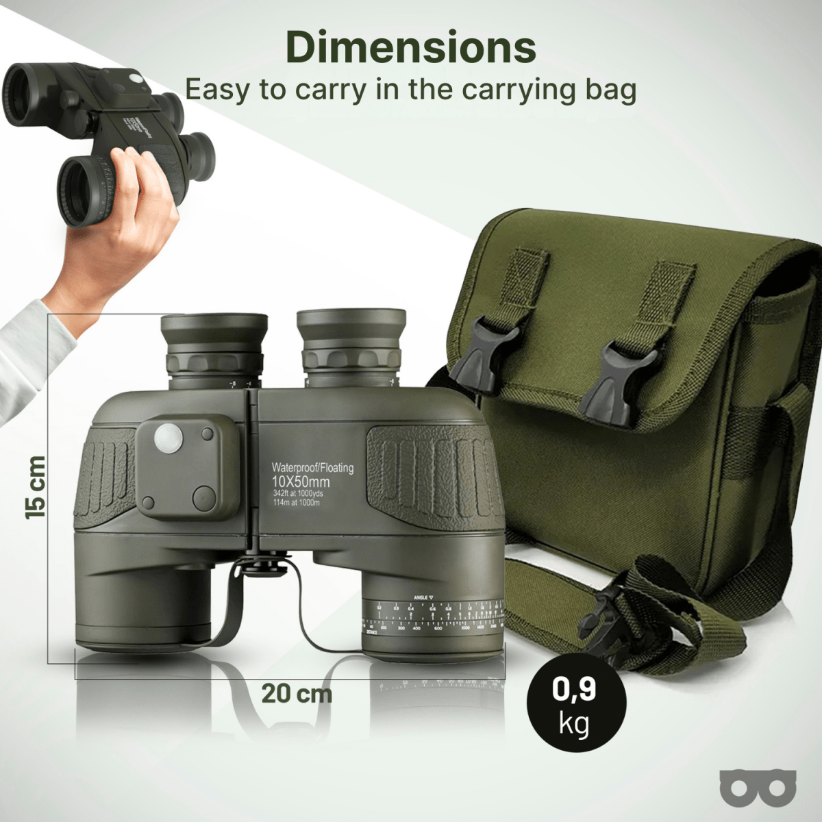10x50 Binoculars with Rangefinder - Zoomble