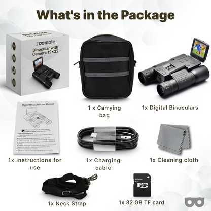 Zoomble 12x32 Digital Binoculars with Camera