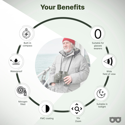 10x50 Binoculars with Rangefinder