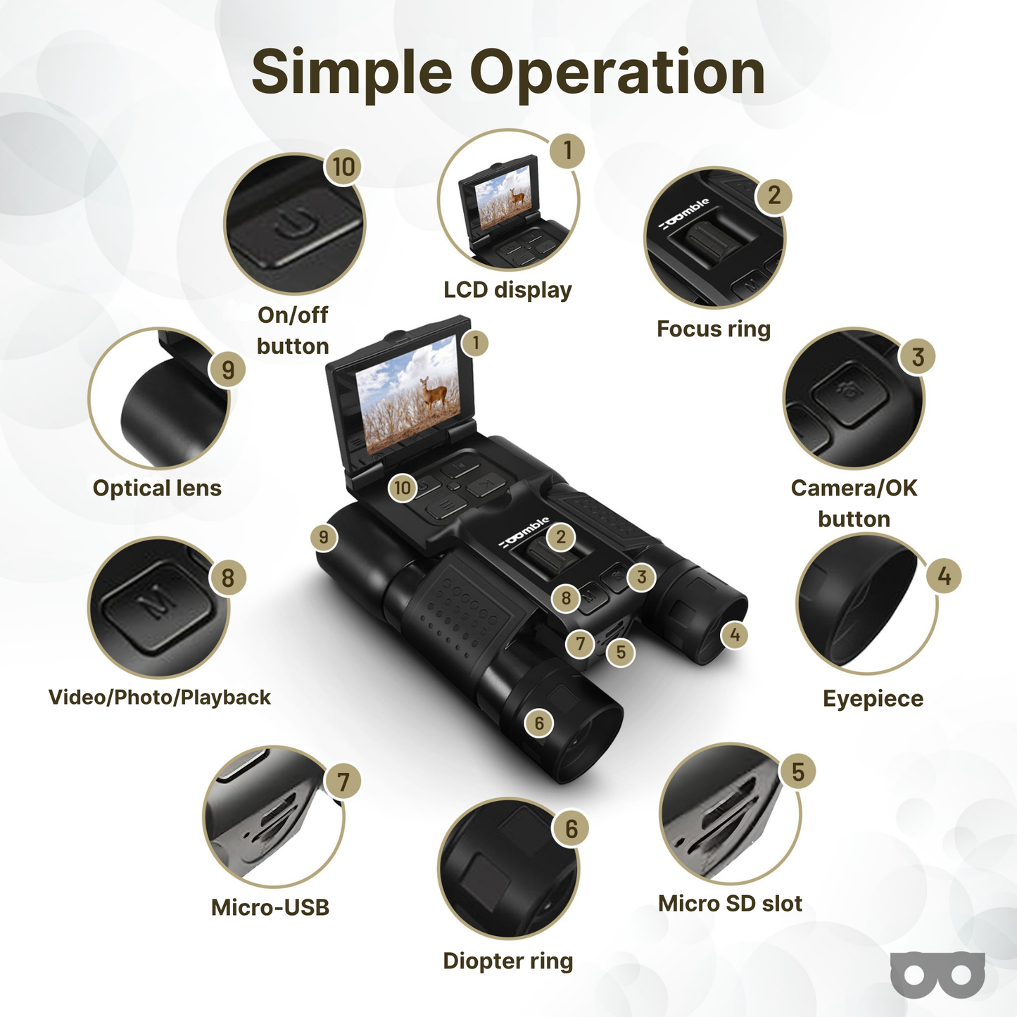 12x32 Digital Binoculars with Camera