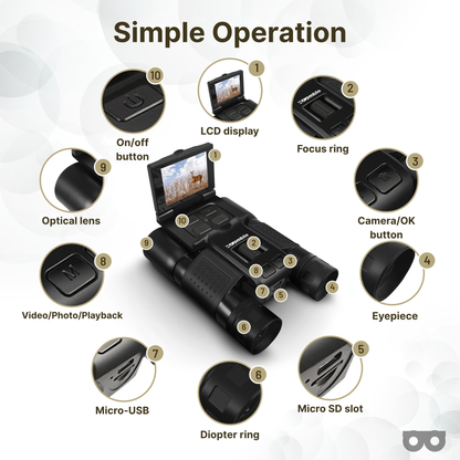 12x32 Digital Binoculars with Camera