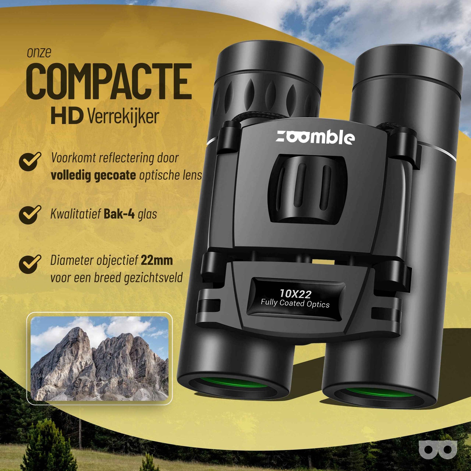 Zoomble Compact 10x22 Binoculars