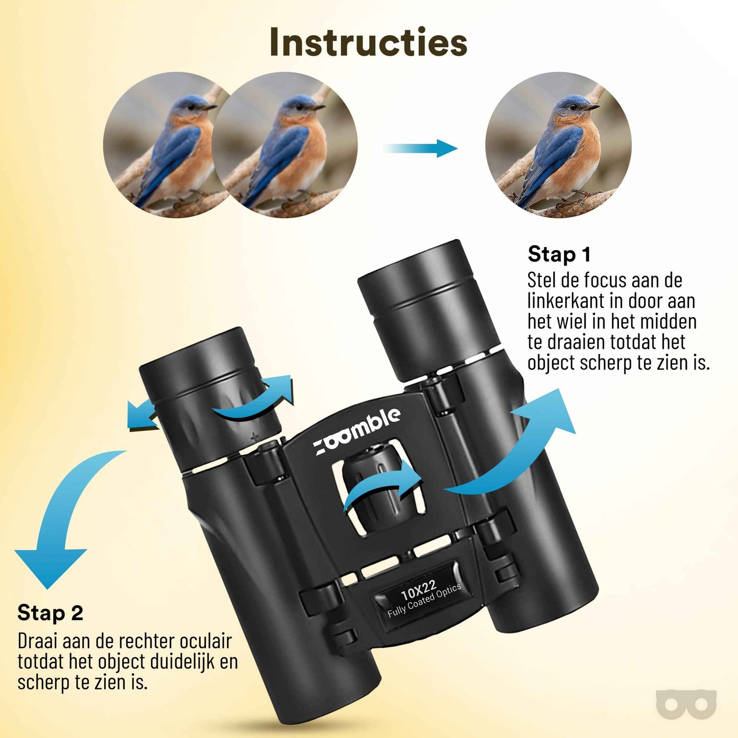 Zoomble Compact 10x22 Binoculars