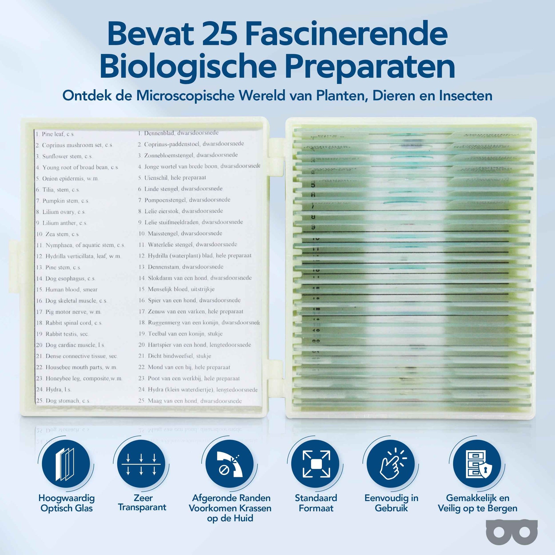 Zoomble Microscope Slide Set – 25 Prepared Specimens