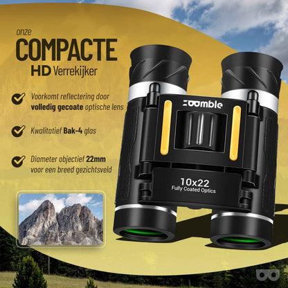 Zoomble Compact 10x22 Binoculars – Built for Birdwatching & Travel