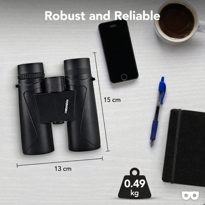 Zoomble 12x42 binoculars size 13x15cm weight 0.49kg - compact and robust