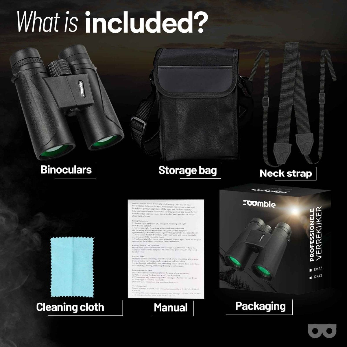 Binoculars Pro 12x42 - Zoomble