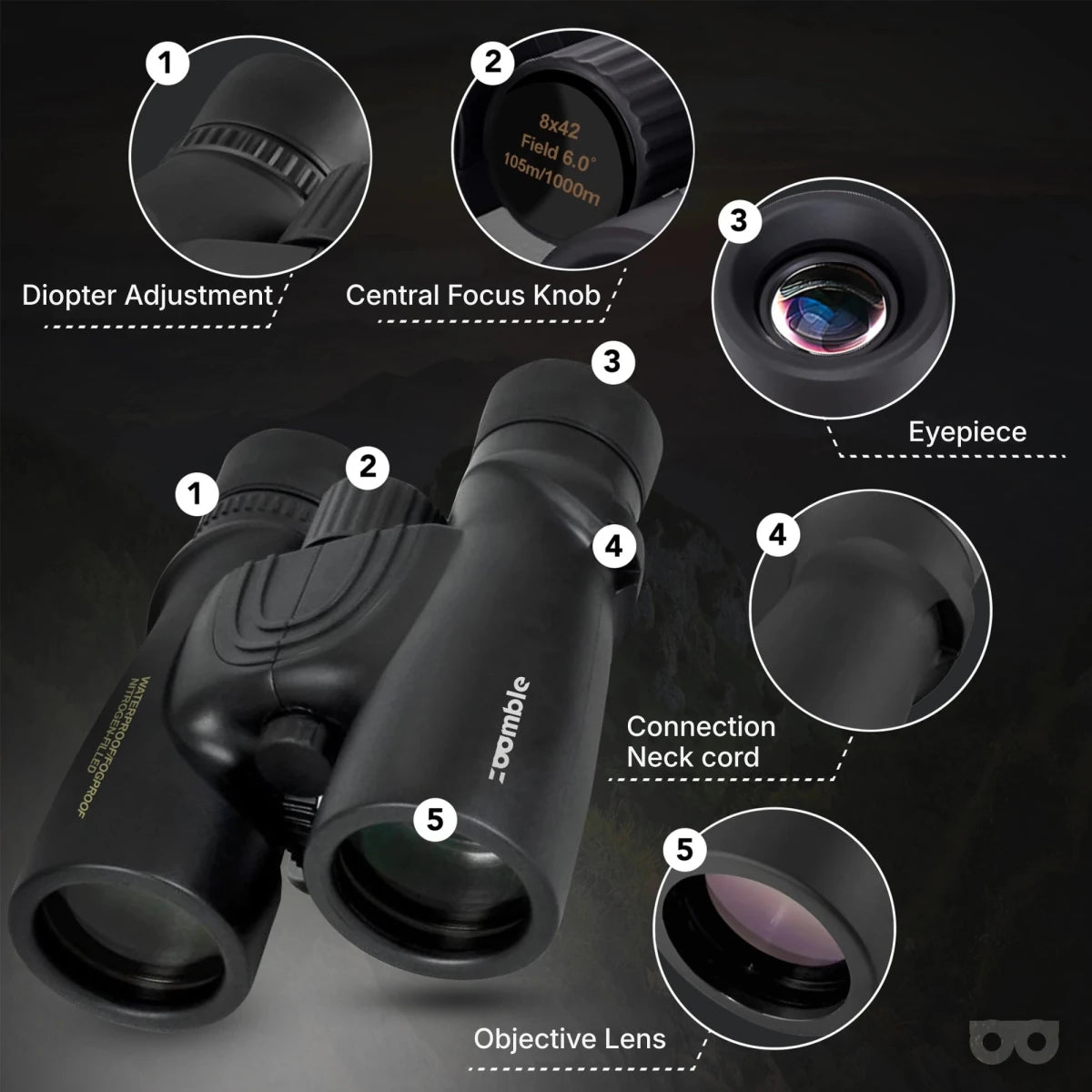 Binoculars Pro 8x42 - Zoomble
