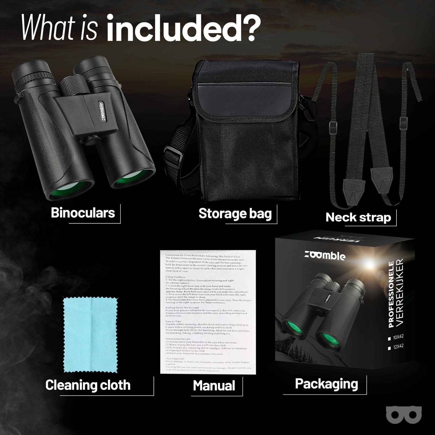 Zoomble Pro 12x42 Binoculars