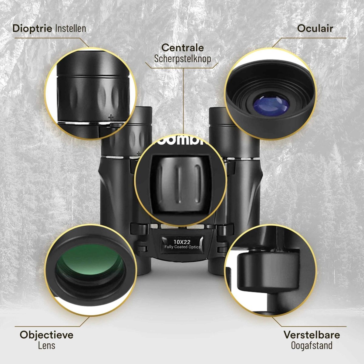 Compact 10x22 Binoculars - Zoomble