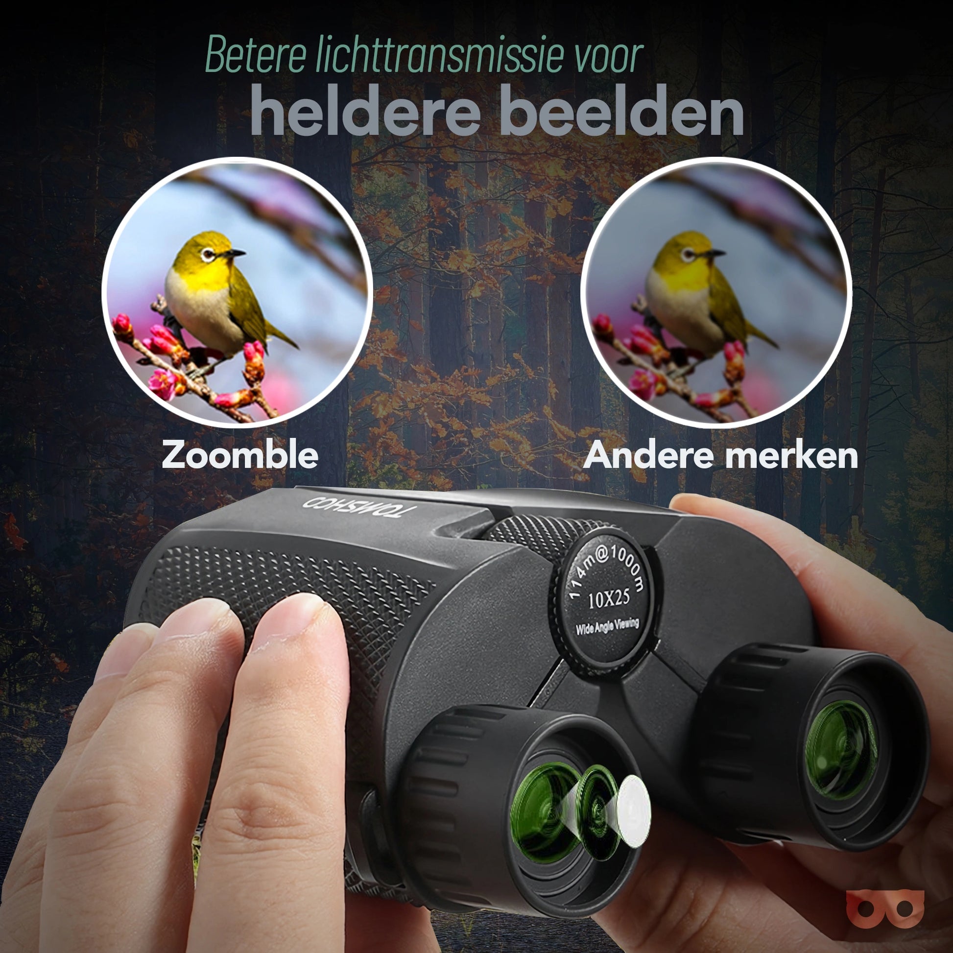 Compact 10x25 Binoculars - Zoomble