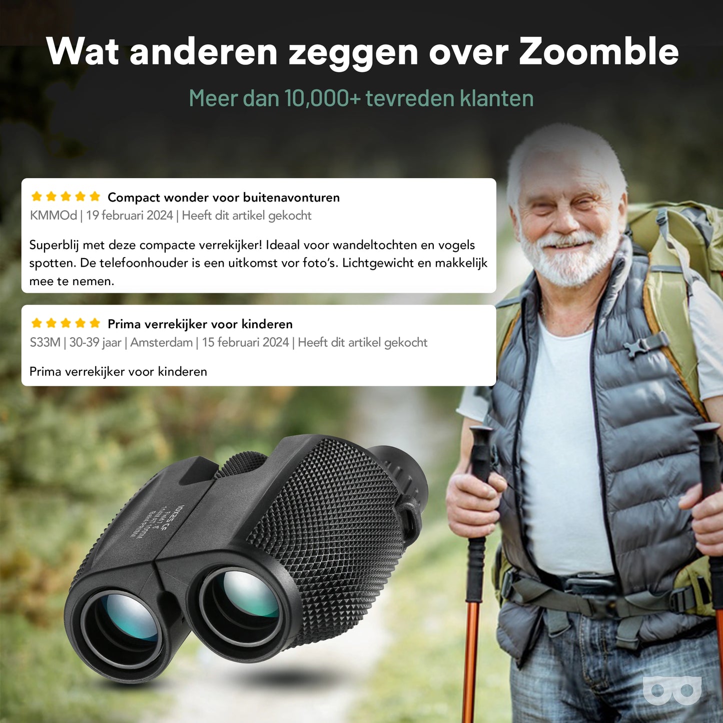 Compact 10x25 Binoculars - Zoomble